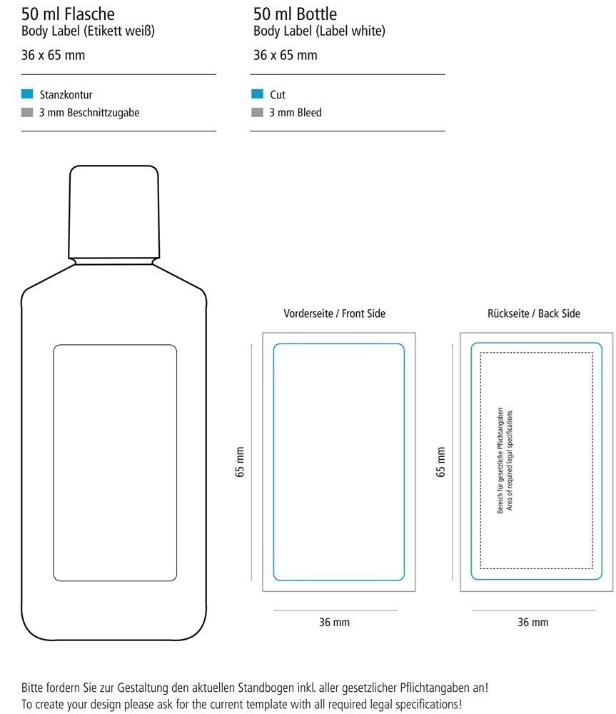 Hände-Desinfektionsgel (DIN EN 1500), 50 ml, Body Label (R-PET)