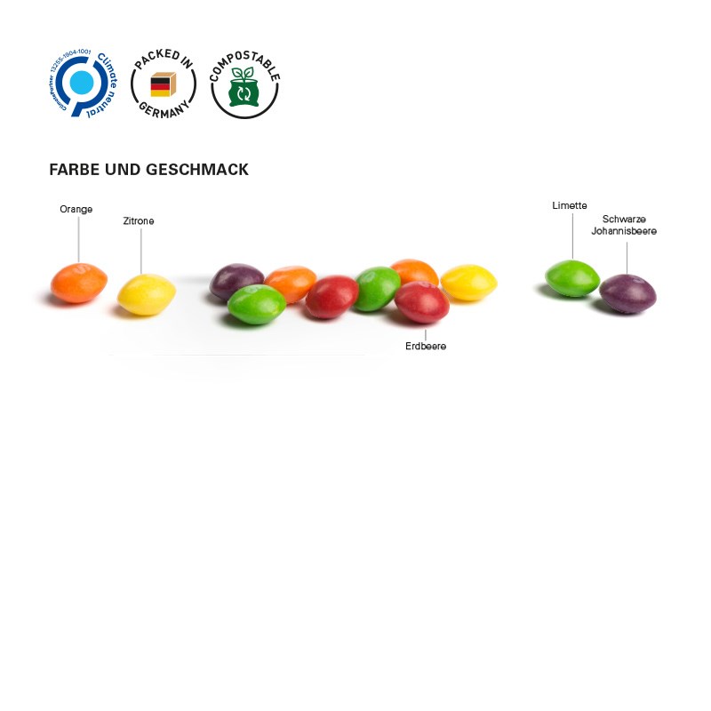 Minitüte,10 g, Folie mit 50% Papieranteil,  weiß, Skittles Fruits Kaubonbons