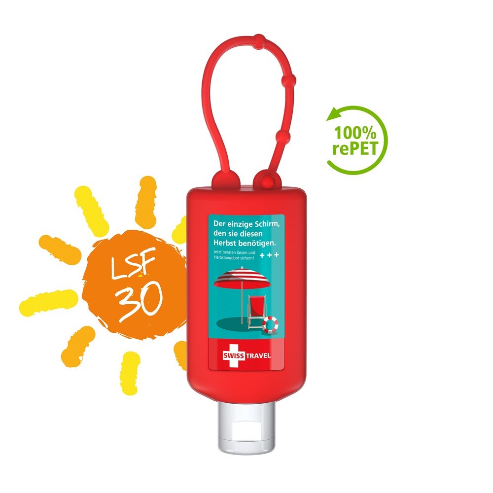 Sonnenmilch LSF 30, 50 ml Bumper rot, Body Label (R-PET)